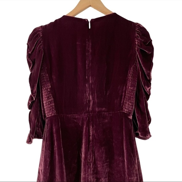 Rebecca Taylor Ruched Velvet Mini Dress - Picture 11 of 13